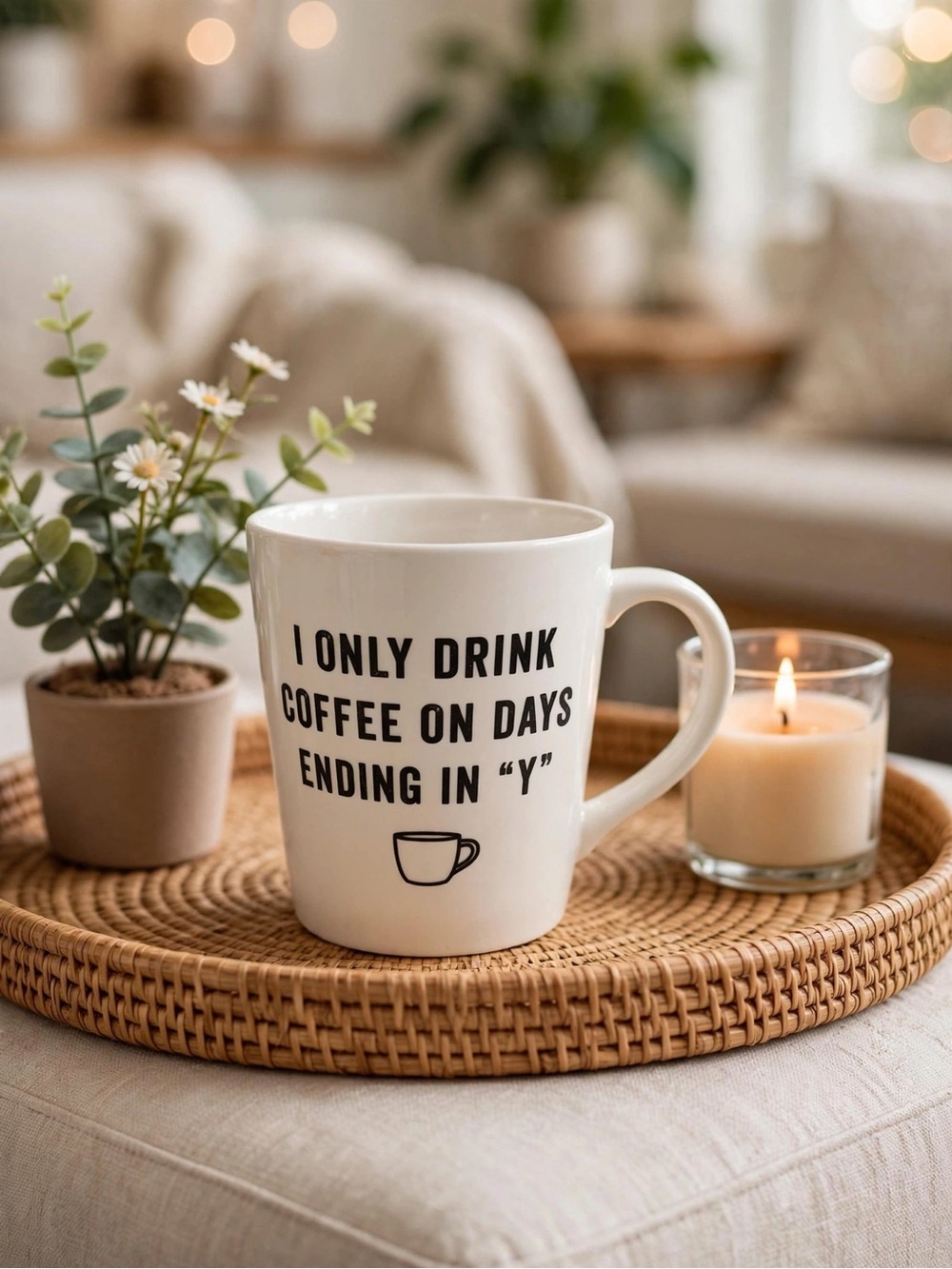 Indigo “I Only Drink Coffee…” Mug